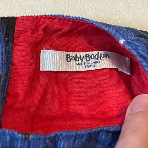 Baby Boden corduroy blue farm pinnie - Picture 4 of 6